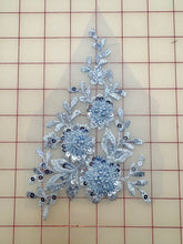 Trim -  Sequined and Beaded Embroidered Triangular Light Blue Only One Left!